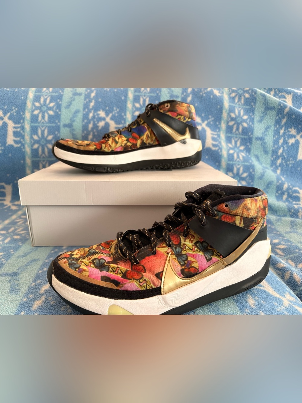 Nike K.D.# 7 Floral Multicolor High-Top Sneakers — Black Accents